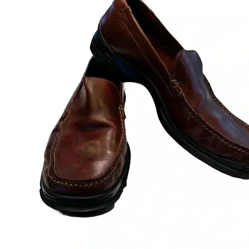 Cole Haan NikeAir Soles Mens Size 13 Brown Leather Slip On Loafers